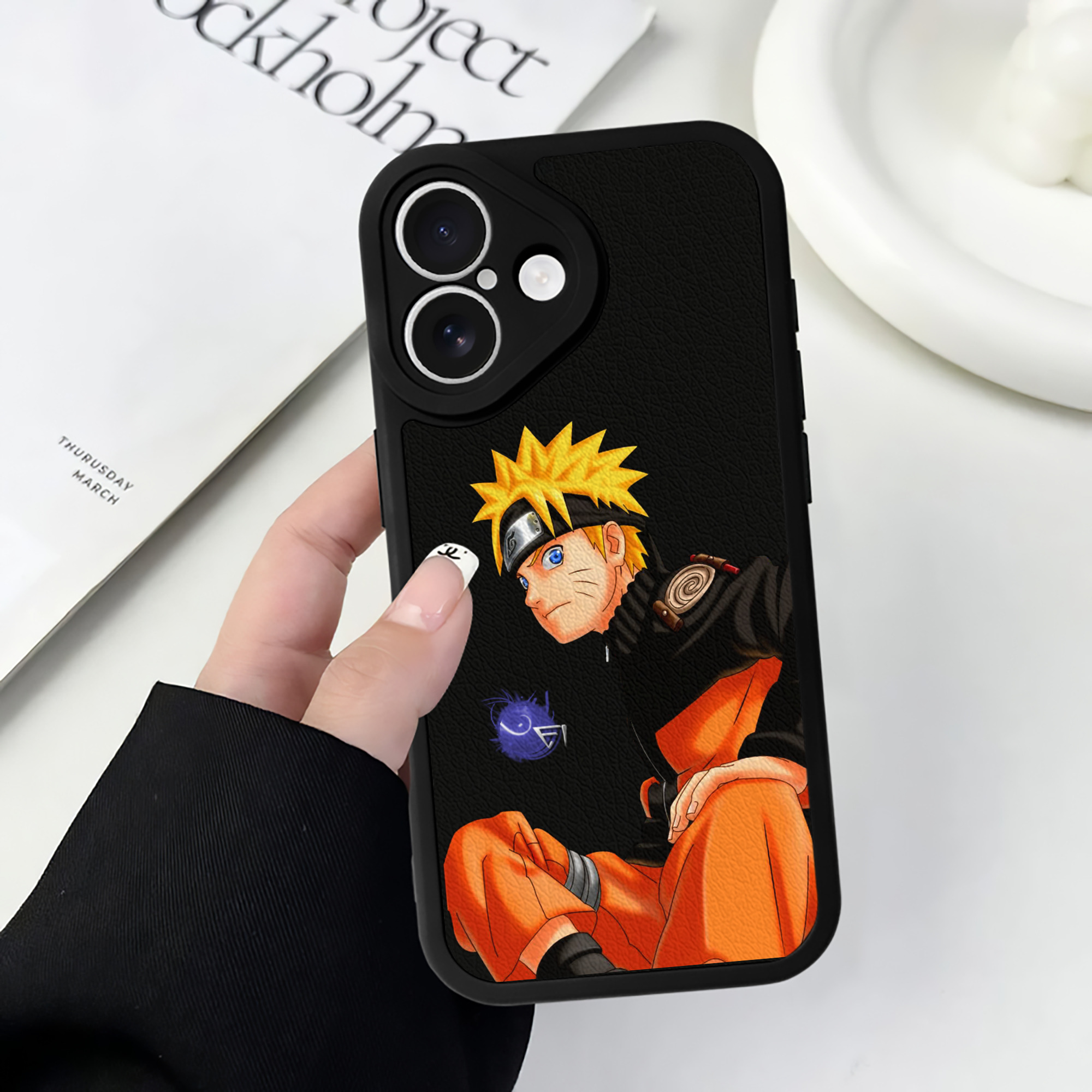 （画像用） NARUTO -ナルト- うずまき ナルト Uzumaki Naruto 【iPhone 16シリーズ対応】シリコンスマホケース（レザー調） 材質：シリコン